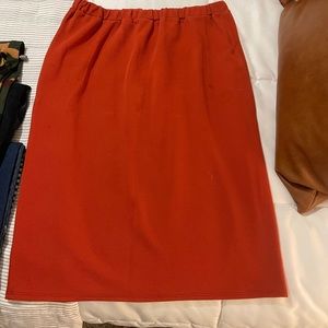 Burnt orange pencil skirt